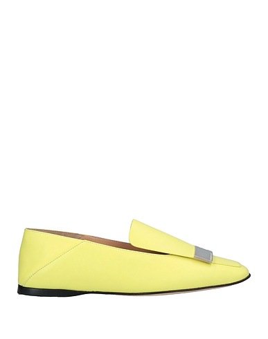 SERGIO ROSSI Loafers Yellow Soft Leather