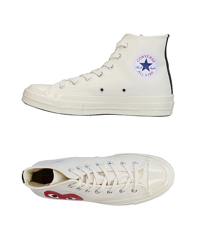 CONVERSE x COMME des GARÇONS PLAY Sneakers Ivory 100% Cotton