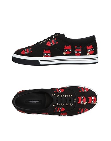 DOLCE&GABBANA Sneakers Black 70% Cotton, 30% Calfskin