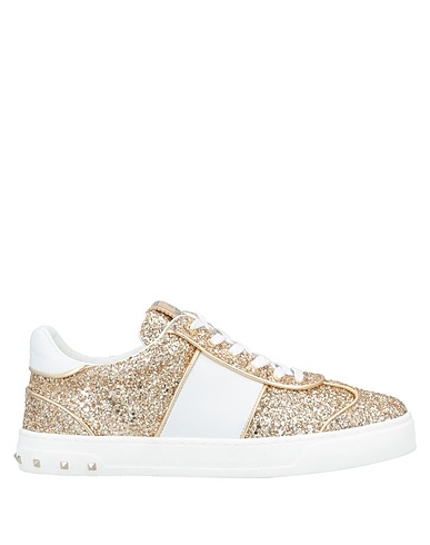 VALENTINO GARAVANI Sneakers Gold Leather, Textile fibers