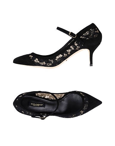 DOLCE&GABBANA Pumps Schwarz Leder, Gewebefasern