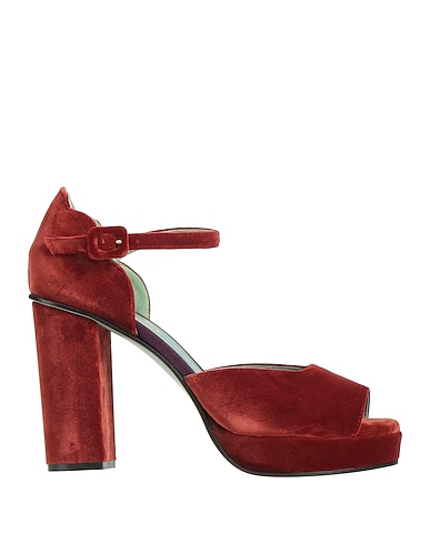 PAOLA D'ARCANO Sandals Brick Textile fibers