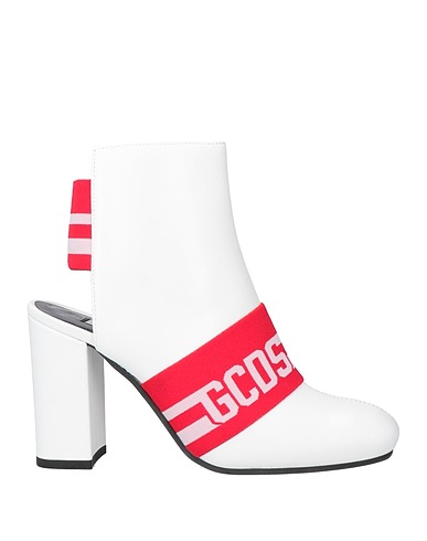 GCDS Ankle boot _WH, SABOT 01 WHITE
 White Leather, Textile fibers