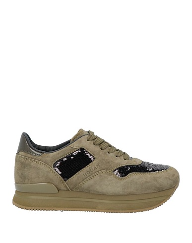 HOGAN Sneakers Military green Leather