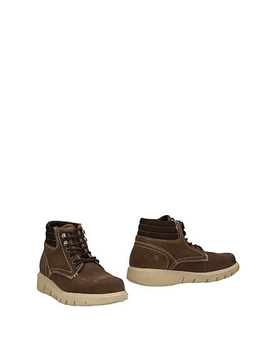 CAFèNOIR Ankle boot Khaki Soft Leather, Textile fibres