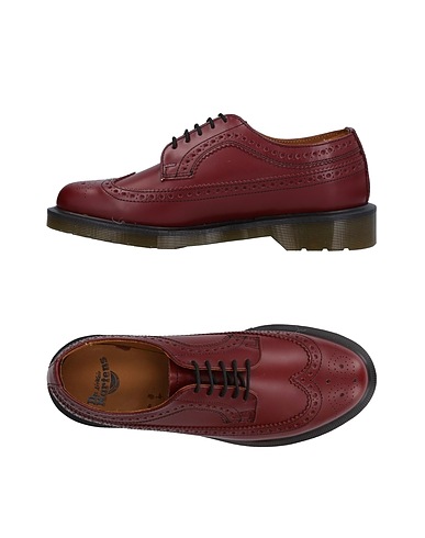 DR. MARTENS Laced shoes Burgundy Leather