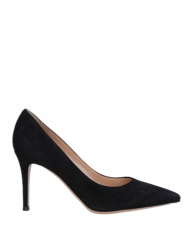 GIANVITO ROSSI Court Black Chamois leather
