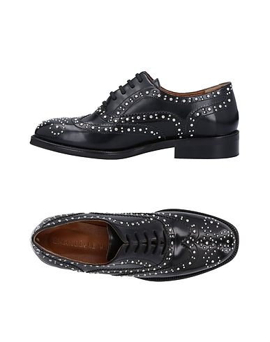 EMANUÉLLE VEE Laced shoes Black Textile fibres