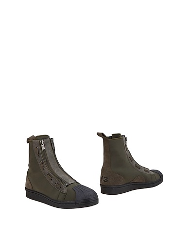 Y-3 Ankle boot Military green Soft Leather, Textile fibres