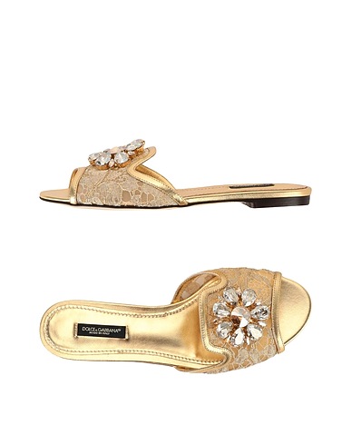 DOLCE&GABBANA Sandals Gold Textile fibers