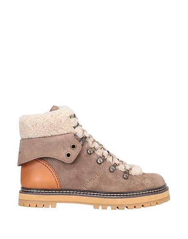 SEE BY CHLOÉ Ankle boot Taupe Calfskin, Shearling