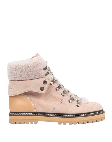 SEE BY CHLOÉ Ankle boot Sand Calfskin, Shearling