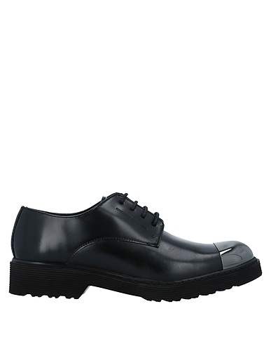 CULT Schnürschuhe Schwarz Leder, Gewebefasern