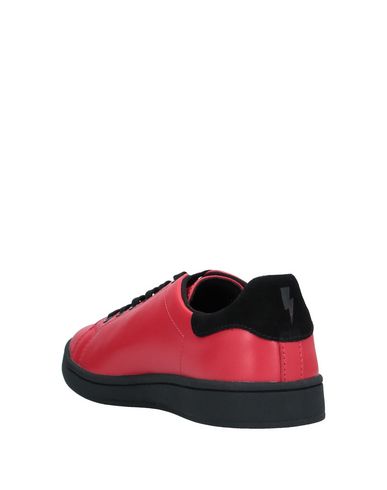 Shop Neil Barrett Woman Sneakers Red Size 8 Soft Leather