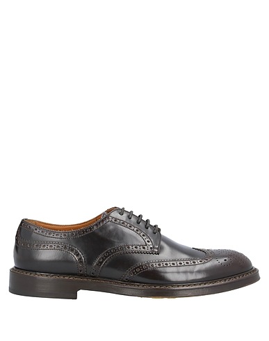 DOUCAL'S Laced shoes Dark brown 100% Calfskin