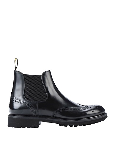 DOUCAL'S Ankle boot Black 80% Calfskin, 20% Elastic fibres