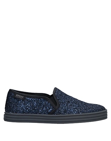 HOGAN REBEL Sneakers Blu notte Pelle, Fibre tessili
