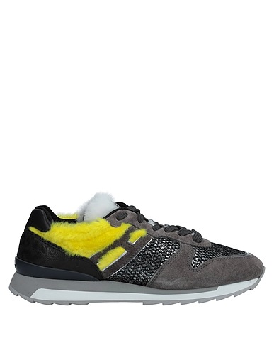 HOGAN REBEL Sneakers Lead Leather, Textile fibers