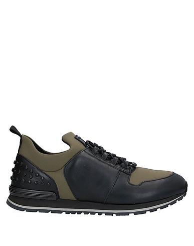 TOD'S Sneakers Military green Leather, Rubber, Textile fibers