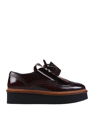 TOD'S Laced shoes Burgundy Soft Leather