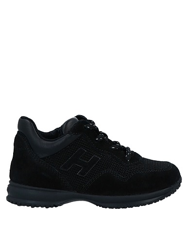 HOGAN Sneakers Black Leather, Textile fibres