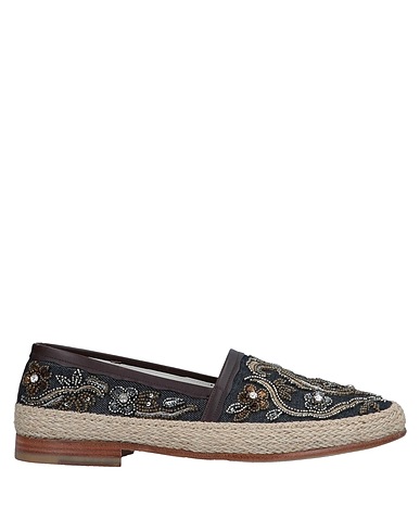 DOLCE & GABBANA Loafers Blue 81% Cotton, 19% Calfskin