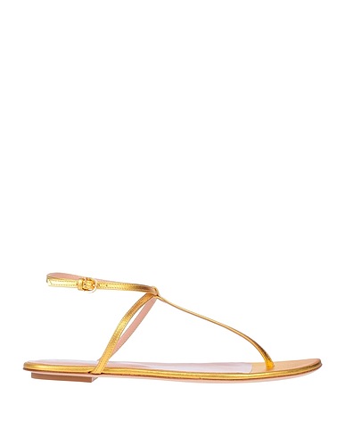 SERGIO ROSSI Flip flops Gold Soft Leather
