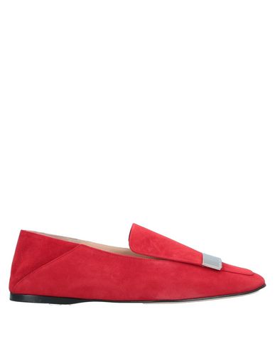 Sergio Rossi Sr1 Logo Plaque Suede Loafers In Red