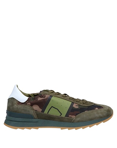 PHILIPPE MODEL Sneakers Στρατιωτικό πράσινο Δέρμα, Ίνες υφασμάτων