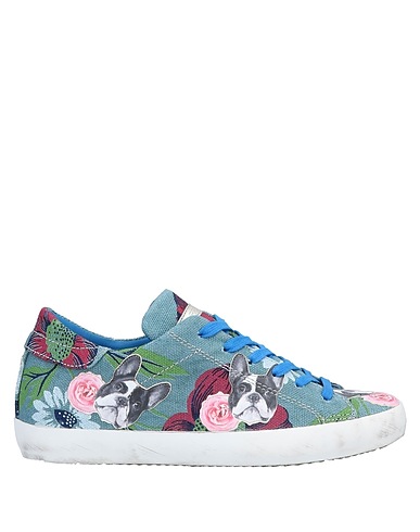 PHILIPPE MODEL Sneakers Slate blue Textile fibres, Leather