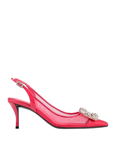 ROGER VIVIER Court Red Soft Leather, Textile fibres