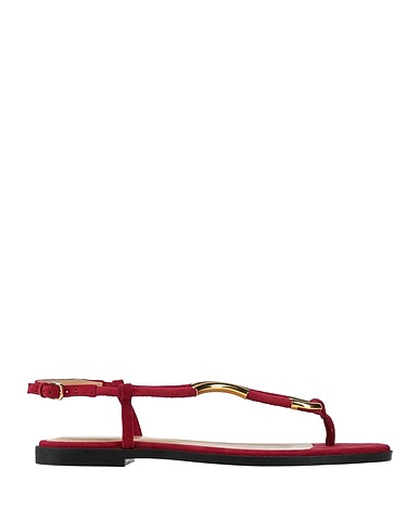 SERGIO ROSSI Flip flops Brick Leather, Metal