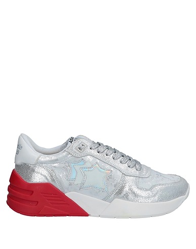 ATLANTIC STARS Sneakers Silver Soft Leather, Textile fibres