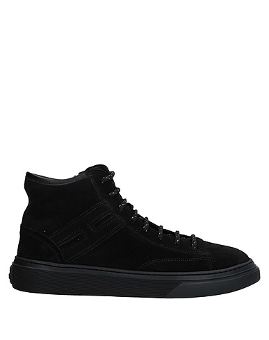 HOGAN Sneakers Black Leather, Textile fibres