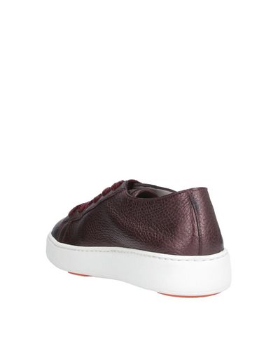 Shop Santoni Woman Sneakers Burgundy Size 7 Soft Leather In Red