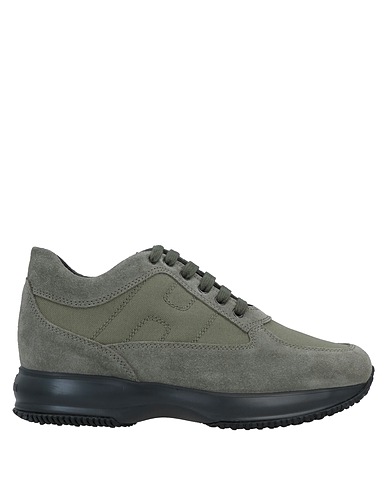 HOGAN Sneakers Verde salvia Pelle, Fibre tessili