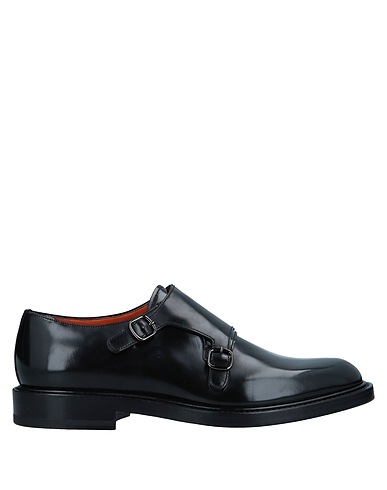 SANTONI Loafers Black Soft Leather