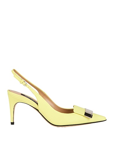 SERGIO ROSSI Court Pastel yellow Leather