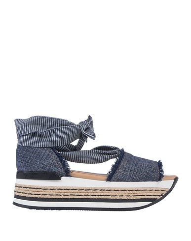 HOGAN Sandals Midnight blue Textile fibres, String
