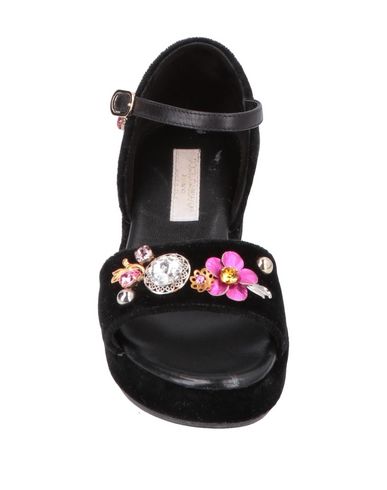 DOLCE & GABBANA DOLCE & GABBANA TODDLER GIRL SANDALS BLACK SIZE 10C VISCOSE, SILK, LAMBSKIN