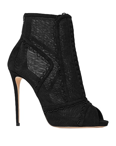 DOLCE&GABBANA Ankle boot Black 79% Viscose, 9% Goat skin, 7% Polyamide, 4% Polyester, 1% Elastane