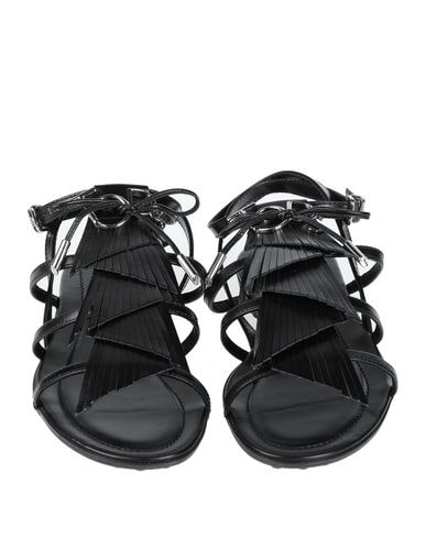 Shop Tod's Woman Sandals Black Size 6.5 Soft Leather