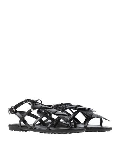 Shop Tod's Woman Sandals Black Size 6.5 Soft Leather