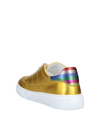 Shop Hogan Woman Sneakers Gold Size 5 Leather