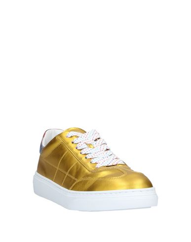 Shop Hogan Woman Sneakers Gold Size 8.5 Soft Leather