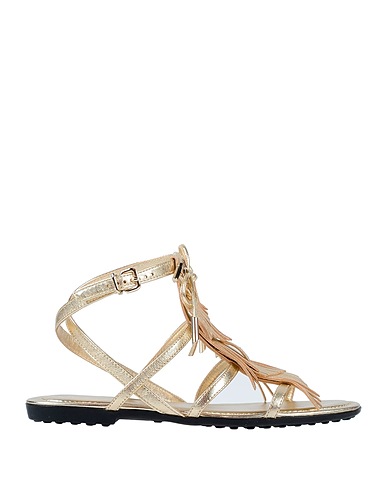 TOD'S Sandals Gold Leather