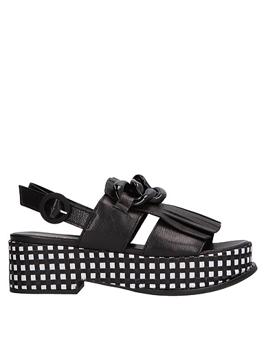 JEANNOT Sandals Black Leather