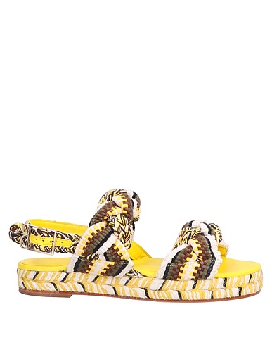 ANTOLINA Paris Sandals Yellow Textile fibres