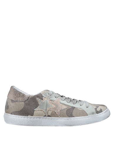 2STAR Sneakers Verde militare Fibre tessili, Pelle