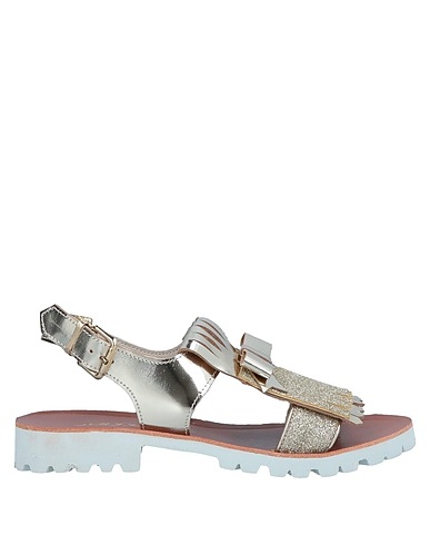 JARRETT Sandals Platinum Textile fibres, Soft Leather